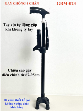 Gậy 4 chân có tay vịn GBM-023