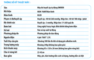 Máy đo huyết áp điện tử Omron HEM-7600T