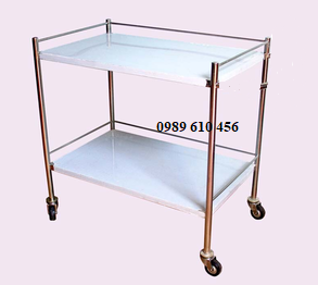 Xe đẩy inox 2 tầng 40 x 60