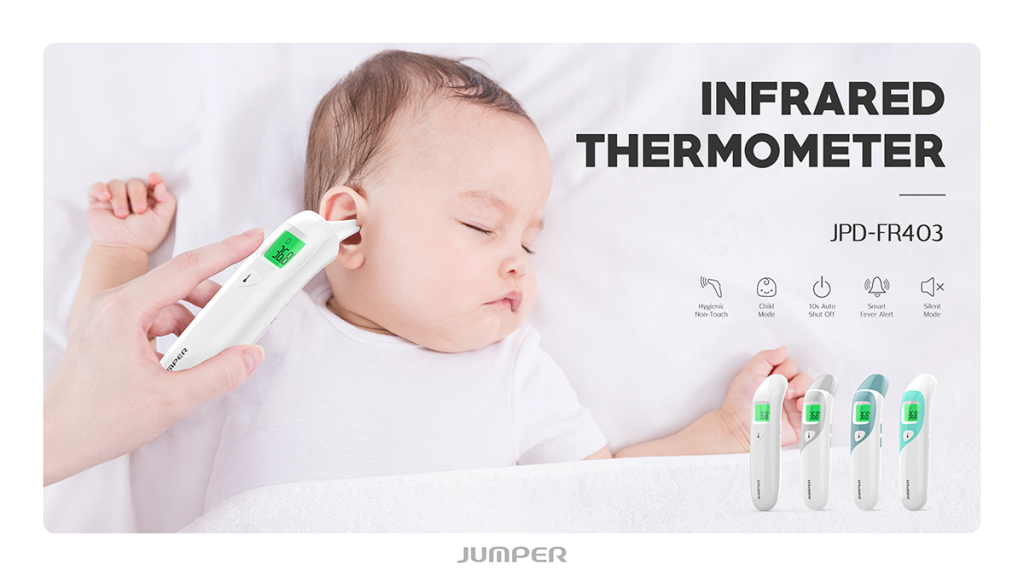 Nhiệt kế điện tử hồng ngoại đo trán và tai Jumper JPD-FR403