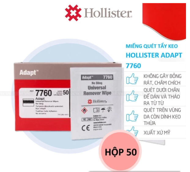 Miếng quét tẩy chất keo đế hậu môn nhân tạo Hollister 7760 