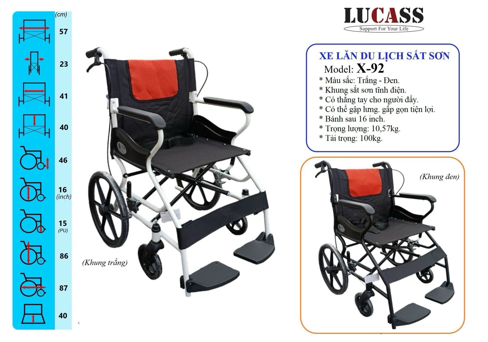 Xe lăn du lịch Lucass X-92